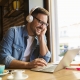 Freelancer at coffee shop